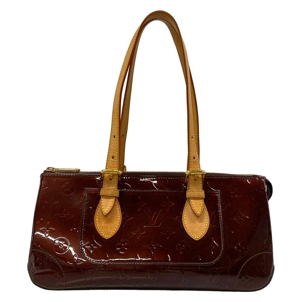 Louis Vuitton Rose Wood Avenue Monogram Vernis Shoulder Bag M93510